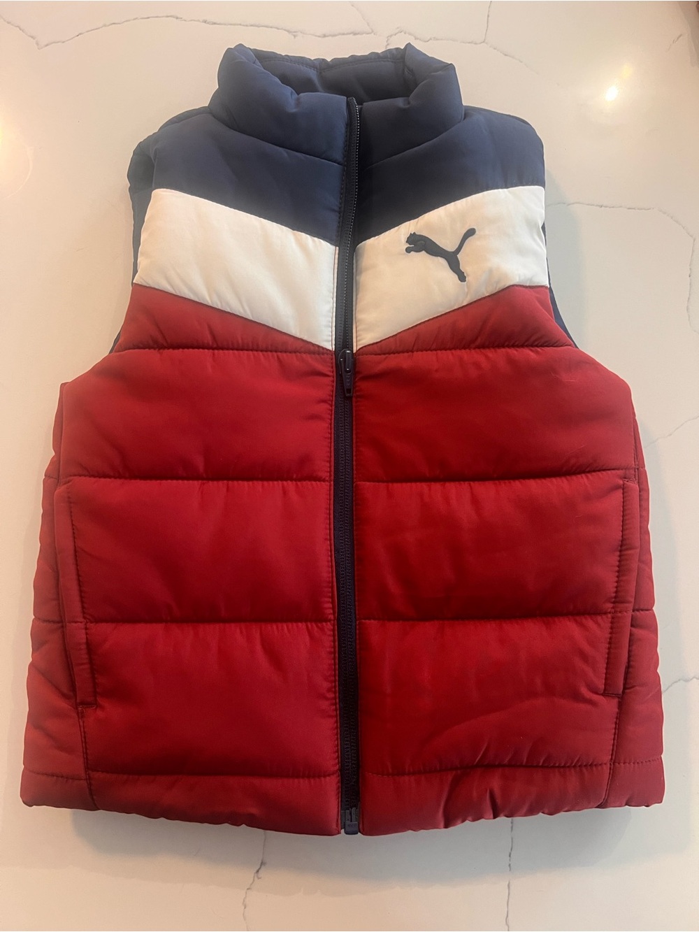 Puma Red, White & Navy Puffer Vest